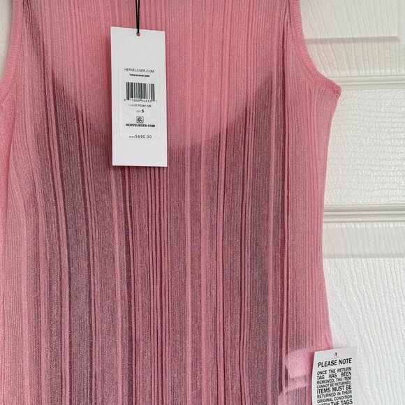 Herve Leger Semi-Sheer Ribbed Dress - Picture 4 of 6